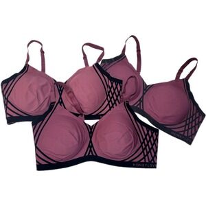 Honeylove Liftwear Silhouette Bra Size 1X 40C / 40D Fig Purple Bundle X 3